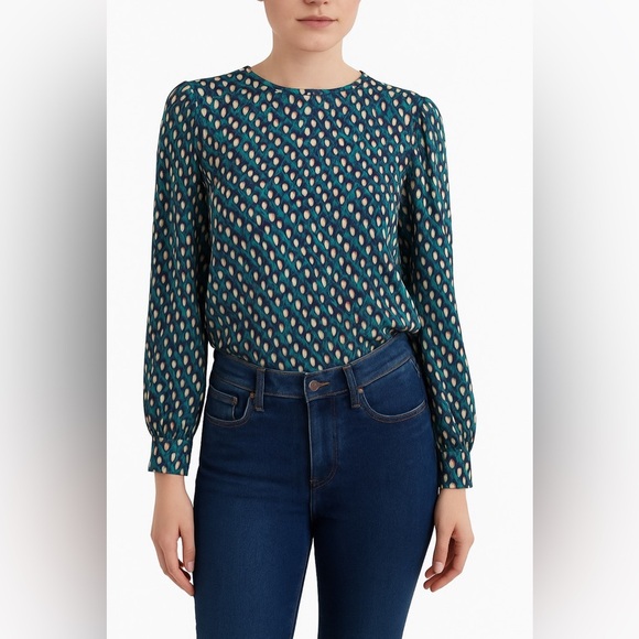 Ann Taylor Colorful Teal Blouse Top Shirt XS - Picture 10 of 10
